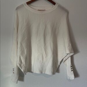 PHILOSOPHY Cream Ribbed Dolman Sweater